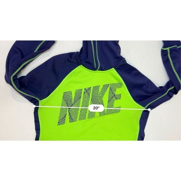 Nike Sportswear Purple Green Sweatshirt Fleece Hooded Pullover MEDIUM Logo - Picture 5 of 12